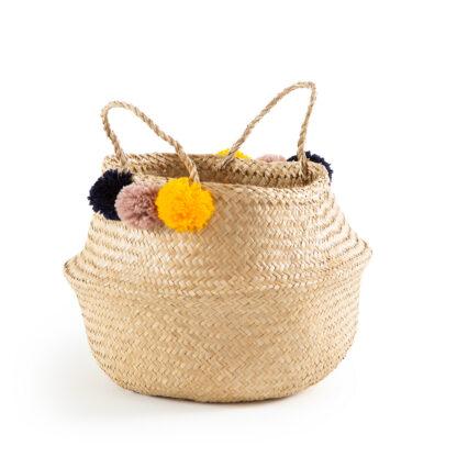 Rixy Pom Pom Ball Basket Vintage Industrial Retro UK