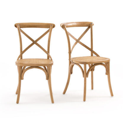 Set of 2 Cedak oak cross-back chairs Vintage Industrial Retro UK
