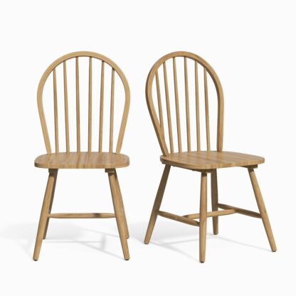 Set of 2 Windsor Spindle Back Chairs Vintage Industrial Retro UK