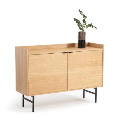 Volga Oak Veneer 2-Door Sideboard Vintage Industrial Retro UK